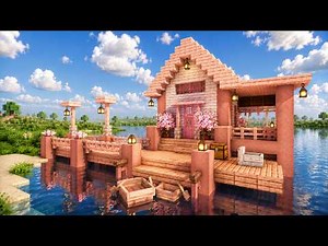 Minecraft: How to Build a Cozy Cherry Blossom Dock & Fishing House 🌸