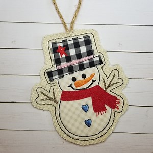 Snowman in the Hoop Christmas Ornament Design, ITH Snowman Machine Applique Design - Etsy