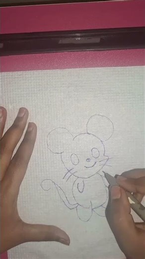 “Simple Cartoon Mouse Drawing 🐭✨”#trending #miniart #youtubeshorts #subscribe