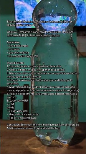 Experimento: Movimiento Rectilíneo Uniforme (MRU) #ciencia