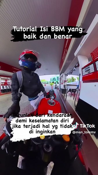 Motorcycle Riding Tips at a Gas Station