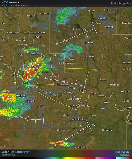 Severe Thunderstorm Warning continues for Burkburnett TX, Grandfield OK and Randlett OK until 7:00 PM CDT. This storm will contain wind gusts to 70 MPH! | Tornado Alley Weather Center