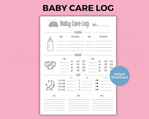 Infant Care Log, Nanny Log, Caregiver Daily Log, Daycare Daily Log, Newborn Care Log, Baby Tracking Log, Infant Daily Log, Babysitter Log - Etsy