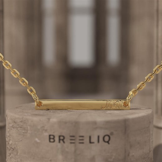 Personalized 14K Solid Gold Bar Necklace, Custom Nameplate Jewelry Gift - Etsy