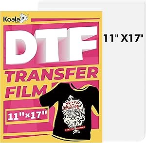 KOALA PAPER DTF Transfer Film 11 x 17 Inch, 50 Sheets DTF Paper for DTF and Sublimation Inkjet Printers, DTF Film for Sublimation, Direct to Film Printing on All Fabrics