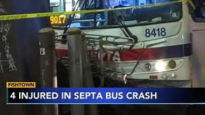SEPTA bus crashes in Philadelphia, injuring 4 people