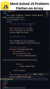 Most Asked JS Problem: Flatten an Array
