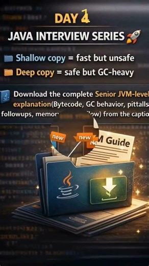 1/60 java prep ❌ Shallow Copy vs Deep Copy in Java download 📘 Full JVM Breakdown PDF #Java #jvm