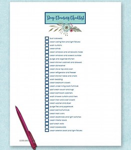 Printable Deep Cleaning Checklist - Etsy