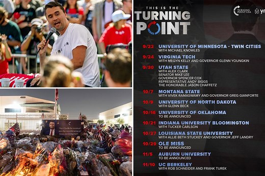 Turning Point USA announces star-studded lineup of campus speaking dates after Charlie Kirk’s murder — with guests including Megyn Kelly, Vivek Ramaswamy