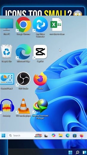 Change Desktop Icon Size in Windows! 😱 #shorts