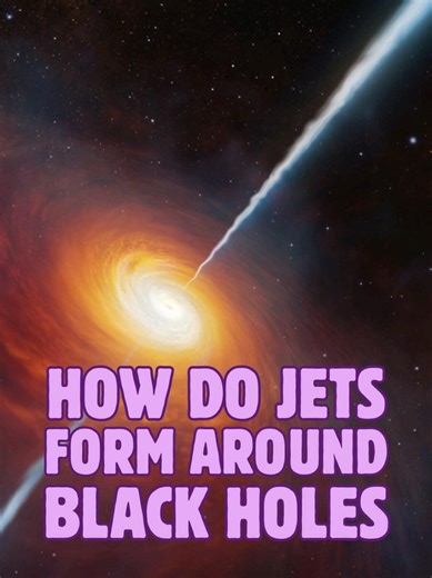 Replying to @bearded.grumpy.barista Wait… what?! If nothing can escape a black hole, why do we see gigantic jets blasting out of them? We’re taught that not even light can escape once something crosses the event horizon — the point of no return. That’s still true. Anything that goes past that boundary is gone forever. But the material in those jets? It never made it in. When a black hole pulls in gas and dust, that material forms a swirling accretion disk around it. Near the centre of that disk,