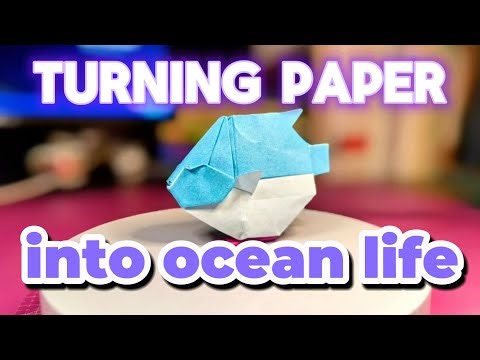 How to make a cute origami pufferfish | Easy paper folding tutorial