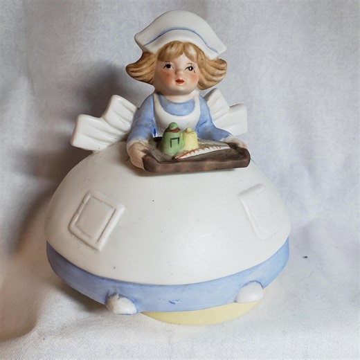 Porcelain Nurse Revolving Music Box No.96 by Price Products (1980s) - Etsy