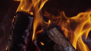 Free stock video - Burning logs slow motion 4k 18