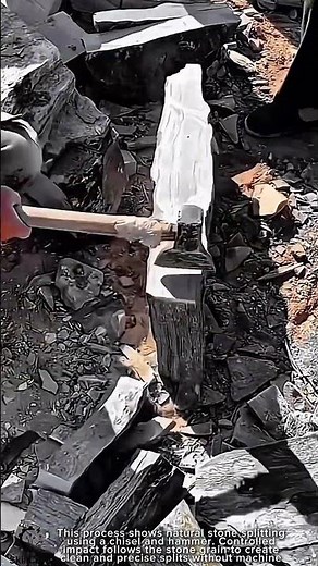 Natural Stone Splitting Work Tool Using Chisel and Hammer #worktool