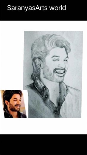 Allu arjun😍🔥💗 fanart, portrait drawing ✨💫#shorts #artist #fanart #alluarjun