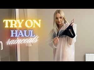 [4K] Clear White Raincoat Try-On | Soft, Clean & Cozy Look