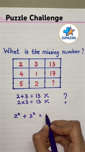 Only 10 Seconds! ⏱️ Missing Number Challenge #Shorts #Sumazing