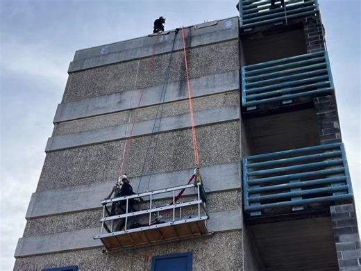 The Connecticut Fire Academy recently wrapped up an intensive 8-day Rope Technician course for members of CT-USAR. Throughout the training, rescuers refined their technical rescue skills through a series of realistic scenarios including this one, simulating the rescue of a stranded window washer high above the ground. This challenging evolution put their newly learned techniques to the test and reinforced teamwork, communication, and precision under pressure. Great work to all who participated a