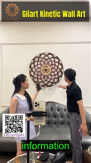 ETSY SHOP Minimalist No Battery Kinetic Wood Design Calming Presence #EtsyShop #KineticWallArt #Ho