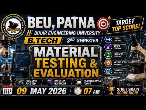 💥Material Testing& Evaluation | VVI Questions Series | B.tech 3rd Sem | Civil Engg. BEU Patna #beu