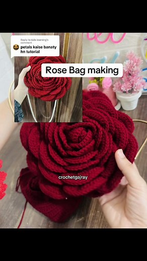 Crochet Gajray & Rose Bag Making | Order on WhatsApp