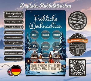 Digital Christmas Scratch Card Personalizable - Ecard Scratch Card - Individual Online Scratch Card - Etsy Australia