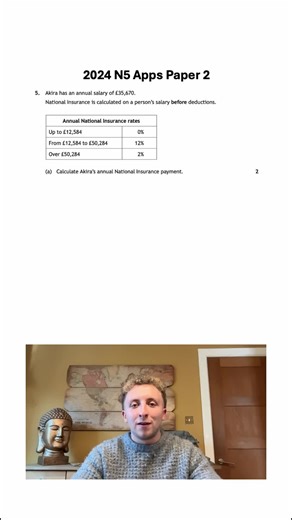 2024 N5 Maths Paper 2 Q5: Higher Apps - National Insurance Explained