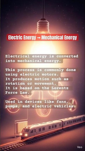Energy Transformation Made Easy ⚡ → ⚙️ | Physics - Electric Train Works Based on this Principle.