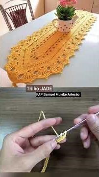 Jade crochet table runner, step-by-step tutorial by Samuel Muleke Artesão