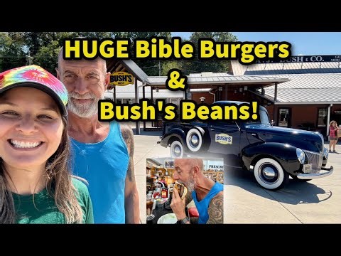 HUGE Bible Burgers & Bush's Beans | Dandridge, TN Adventures
