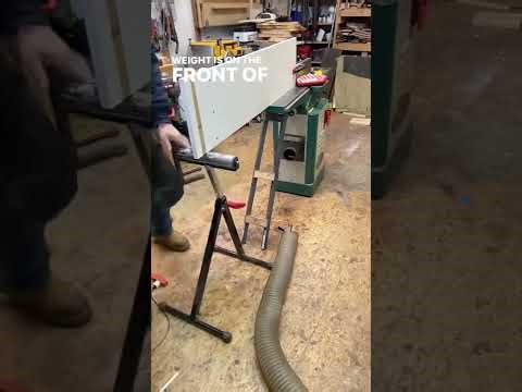 Jointing long boards on a 4’ bed jointer #jointer #woodshop #woodworking