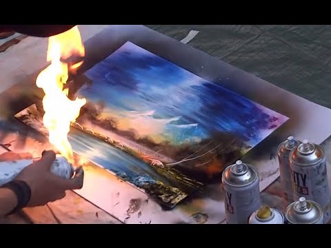 Amazing Spray Paint Art: Fire Technique!
