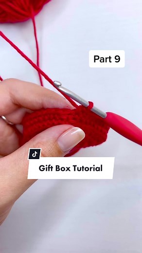 Gift Box Crochet Tutorial Part 9! #crochet #present #crochettutorial #crochetforbeginners #crochetersoftiktok #holidays #gifts @sofasaurus.crochet