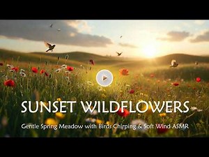 8 Hour Gentle Spring Meadow 🌸 Birds Chirping & Soft Wind | Relax & Sleep Ambience 4K
