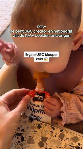 Altijd leuk die bloopers 😂 Deze blooper was wel flink balen want het zat op haar kraag, schouder, onderkant van haar jurk, legging, de vloer, en oja natuurlijk ook haar gezicht haha En het ergste nog: ik moest nog een paar clips opnemen 🤣 Heb jij ook weleens bloopers van je content? 🤪 #ugc #ugccommunity #influencer #contentcreator #contentcreation