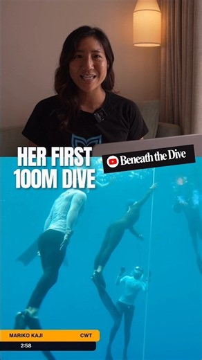 Her First 100m Freedive: Mariko Kaji Breaks the Triple-Digit Barrier #freedivingcompetition
