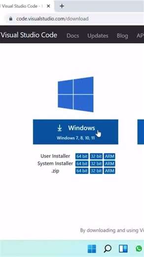 Install VS Code in Windows in 1 Minute 🚀 #shorts #vscode #coding #softwaredevelopment #programming