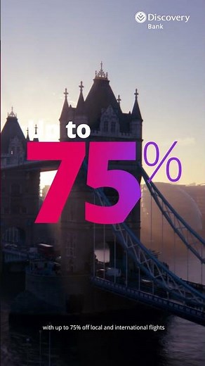 Get up to 75% off flights with Discovery Bank