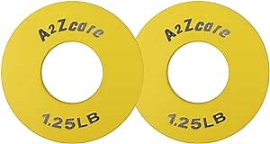 A2ZCARE Fractional Olympic Weight Plate - Multi-Color Calibrated Fractional Weight Plate Set for Olympic Barbell - Ideal for Strength Training (1.25 lb - Pair)