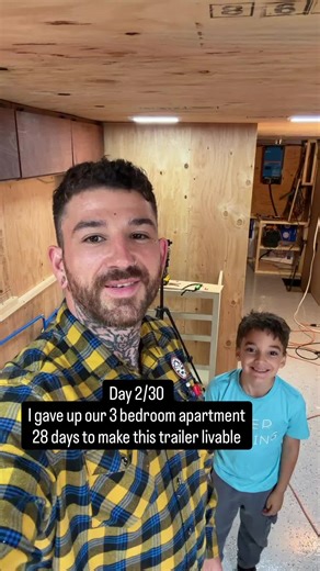 Day 2/30 - I gave up our 3-bedroom apartment. Now I have 28 days to make this 24-foot cargo trailer livable for me and my boy. Still got a full kitchen and extra rooms here… but we’re trading it for the grind. Half-built shower, tools everywhere, and a lot of work left. No safety net. No excuses. Just me, my son, and the dog moving into whatever I finish in time. This is the Forging Season. Who else has made a move like this? Drop your story below, real ones only. Lock in. Forge it anyway. Drop 