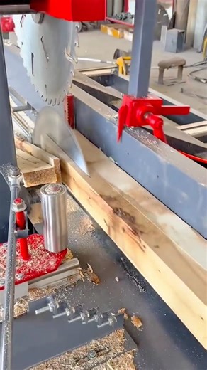 Cutting long wooden boards with a table saw for precise results #shorts
