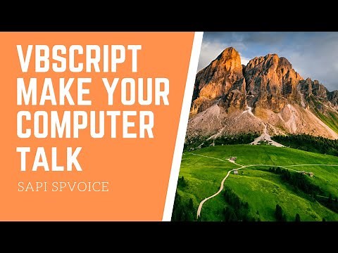 VBSCRIPT | MAKE YOUR COMPUTER TALK | CHANGE THE VOICE GENDER |TEXT TO SPEECH | SAPI.SPVOICE