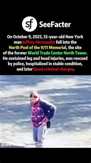 An American man fell into the 9/11 Memorial pool
