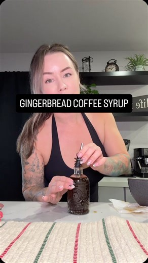 We’re making Gingerbread Coffee Syrup, and you’re gonna wanna keep this in your fridge all winter long. Ingredients: – 1 cup brown sugar – 1 cup water – ¼ cup molasses – 1 tsp cinnamon – ½ tsp ground ginger – ¼ tsp nutmeg – ¼ tsp cloves – 1 tsp vanilla (add after simmering) Instructions: Add everything (except vanilla) to a saucepan, bring to a simmer, and cook for 10 minutes until thick and syrupy. Stir in vanilla, strain, and store in the fridge. ✨ Add a splash to your morning coffee for an in