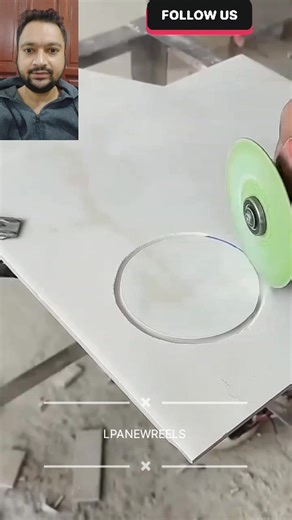 PERFECT ROUND TILE CUTTING 💯 🔥 💯✅ #tiles #roundshape #round #tiledesign #Perfect #cutting | Lpanew Reels