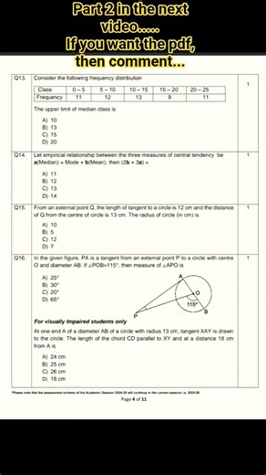 Cbse official sample paper class 10th basics question paper 👩‍🏫#maths #question