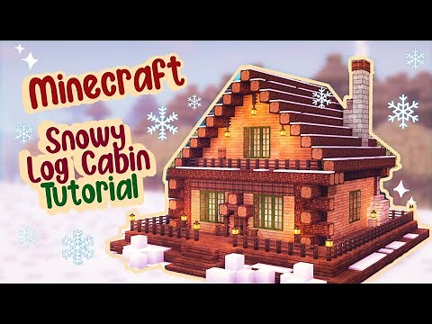 Cozy Minecraft Log Cabin Tutorial 🌲❄️✨ Cottagecore Winter Cottage ☃️✨ Easy Survival Starter House