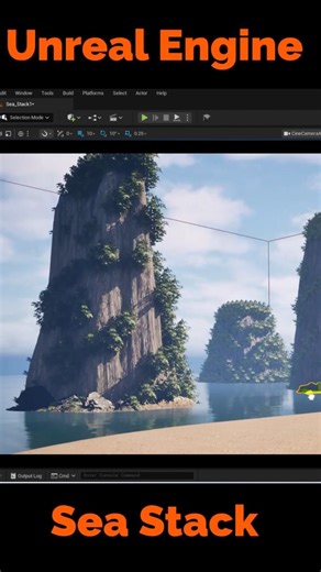 UE5 Procedural Sea Stacks (Gaea + PCG) #shorts #unrealengine #environment #realestic